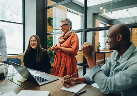 Happy people in a meeting