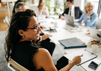 Support team having a meeting