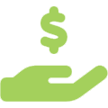 Money in hand icon